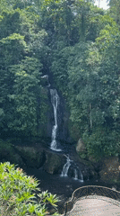 Waterfall footage captured in tropical Indonesian landscape