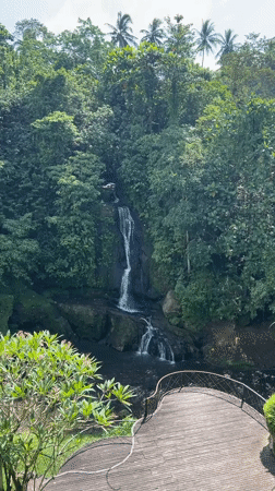 Waterfall footage captured in tropical Indonesian landscape