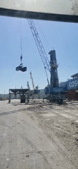 COSCO cargo ship docked during port operations in Devnya