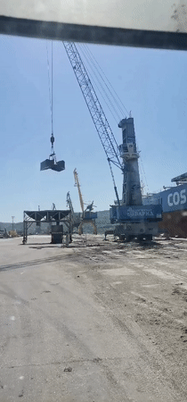 COSCO cargo ship docked during port operations in Devnya