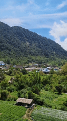 Cafe and valley views from Semangat Gunung at the mountain's base