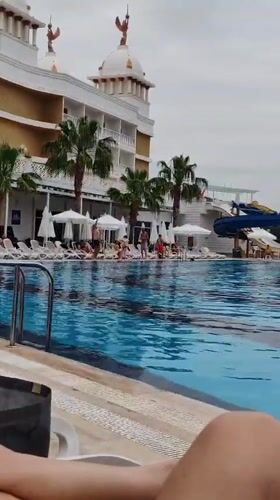 Resort pool day captured in Alanya Turkey