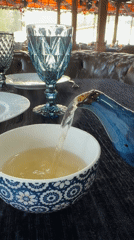 Tea service photographed in Samarkand, Uzbekistan