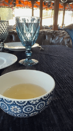 Tea service photographed in Samarkand, Uzbekistan