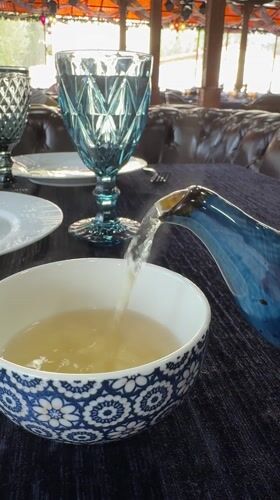Tea service photographed in Samarkand, Uzbekistan