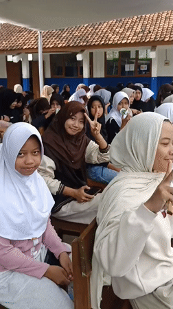 Traditional cultural gathering with decorated baskets in Tanjungsari