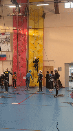 Indoor climbing session draws participants in Berezniki gymnasium
