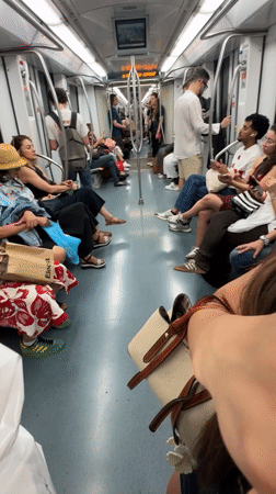 Ordinary midday metro ride captured by Rome passengers