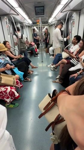 Ordinary midday metro ride captured by Rome passengers