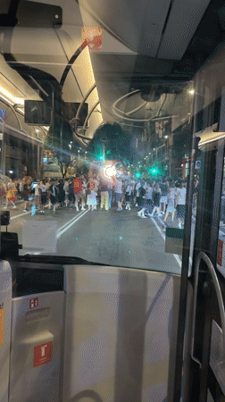 Barcelona streets erupt in late-night celebration