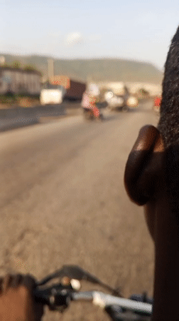 Motorcycle riders navigate Lokoja streets in routine daily travel