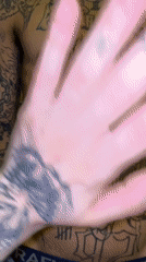 Tattooed man documented in Ushuaia, Argentina