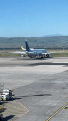 Airport worker spotted on sunny Tbilisi tarmac