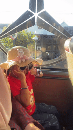 Bus journey documented through Gelam, Indonesia with multiple passengers