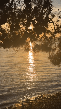 Evening sunset captured along Montenegro's Adriatic coast in Bar