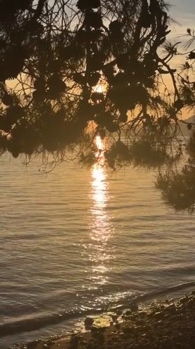 Evening sunset captured along Montenegro's Adriatic coast in Bar