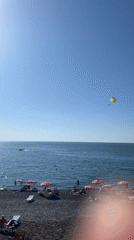 Kobuleti's Black Sea beachfront on a clear September day