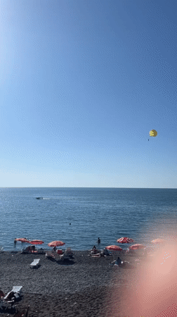 Kobuleti's Black Sea beachfront on a clear September day