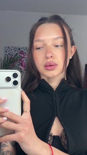 Woman records selfie video in Moscow