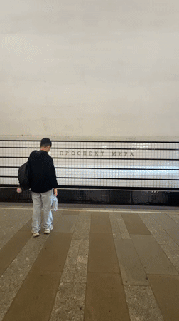 Routine subway activity documented at Moscow station