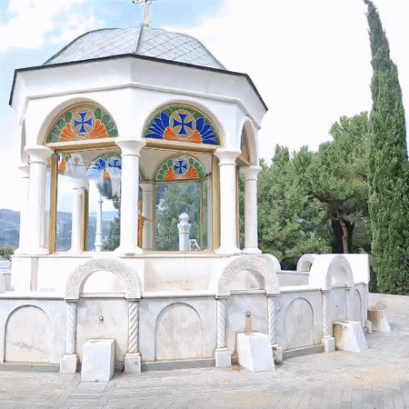Inside and outside a grand Orthodox cathedral in Tbilisi