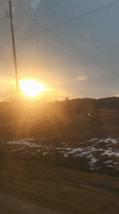 Rural sunset captured on video near Foki, Russia