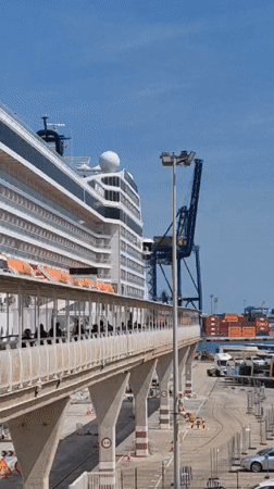 MSC Musica cruise ship docked at Valencia port