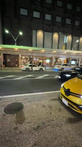Modified sports cars spotted on Kyoto streets at night