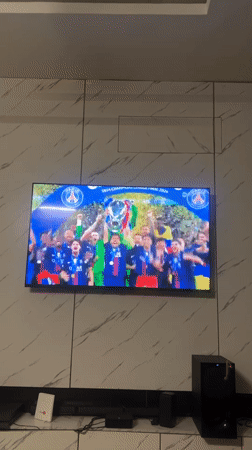Igboefon residents watch PSG soccer on television
