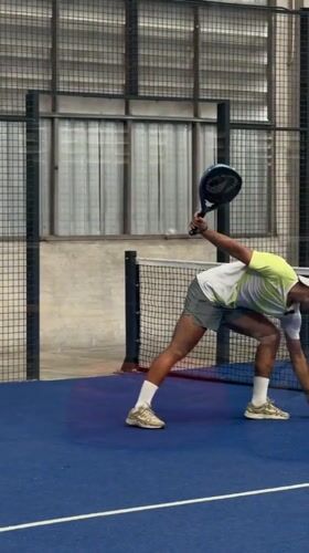 Morning padel practice session on blue courts in northern Thailand