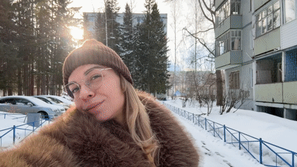 Winter moments captured in snowy Ust-Ilimsk: selfie, heart drawing