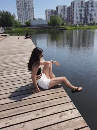 Hanging out on a Tyumen pier on a sunny June afternoon