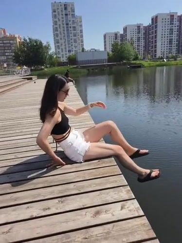 Hanging out on a Tyumen pier on a sunny June afternoon