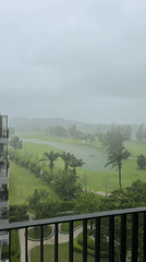 Rainstorm observed over golf course in Choeng Thale, Thailand