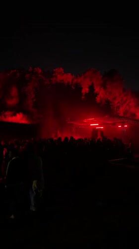 Nighttime electronic music event draws crowds in Rome