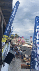 Beach party draws crowds in Kassandra, Greece