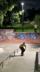 Skateboarder performs tricks at Buenos Aires skate park
