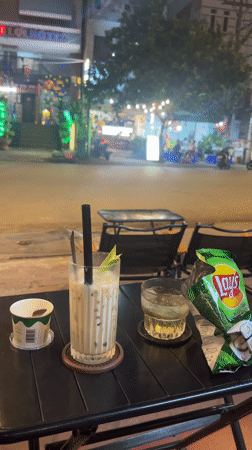 Café patio scene captured in Ho Chi Minh City