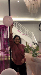 Birthday celebration with heart balloons at North Kuta villa