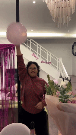 Birthday celebration with heart balloons at North Kuta villa