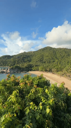 Tropical coastline panorama recorded in Baan Thong Nang, Thailand