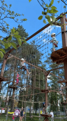 Children Navigate Rope Course at Zavolzhye Park