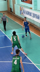 Basketball game played in Перевозное gymnasium, Russia