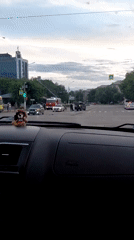 Emergency vehicles respond to intersection incident in Magnitogorsk