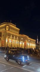Evening crowd gathers at Republic Square, Yerevan