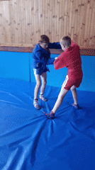 Sambo training session on the mat in Ladyzhyn