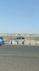 Vehicle dashcam captures roadway scene in Jeddah