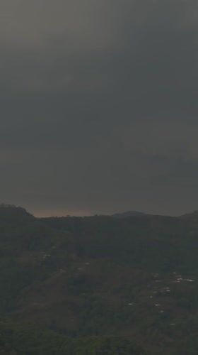 Overcast skies blanket Pokhara mountains in Nepal