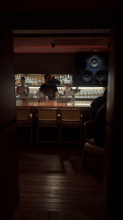 Dimly lit Seoul bar interior captured on video