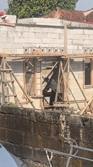 Concrete block construction underway at a Dewasari building site